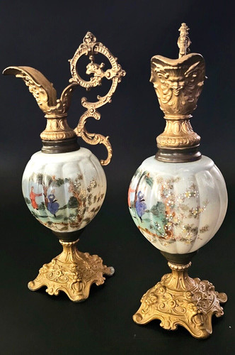 Pair antique wave crest - pair, of